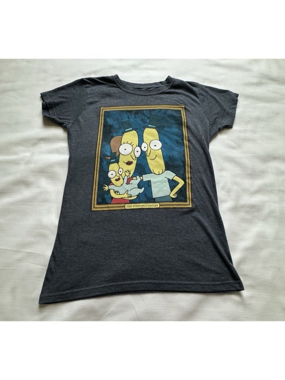 Adult Swim Rick and Morty Poopybutthole T Shirt Size L Ripple Junction Gray - Picture 4 of 7